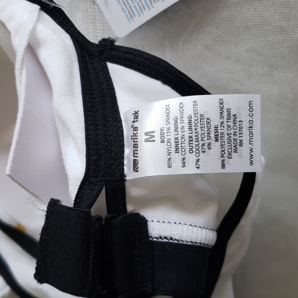 MARIKA TEK High Impact Microfiber Racerback Sport Bra CoolMax Cotton Dry-Wik NEW - Picture 8 of 16